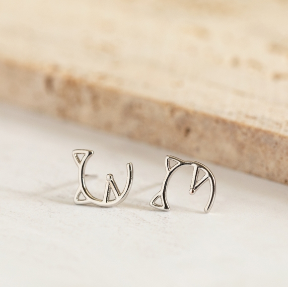Minimalist Kitty Studs - Only 4 left! - Picture 3 of 8